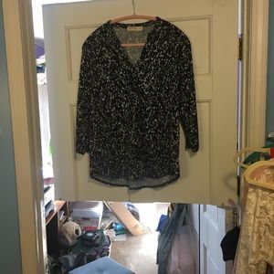 Black and White Faded Glory Button Down